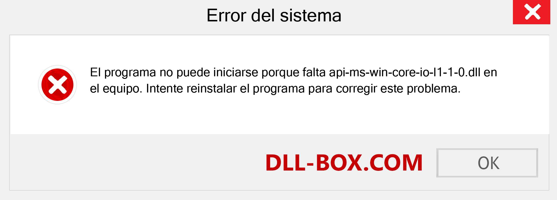 ¿Falta el archivo api-ms-win-core-io-l1-1-0.dll ?. Descargar para Windows 7, 8, 10 - Corregir api-ms-win-core-io-l1-1-0 dll Missing Error en Windows, fotos, imágenes